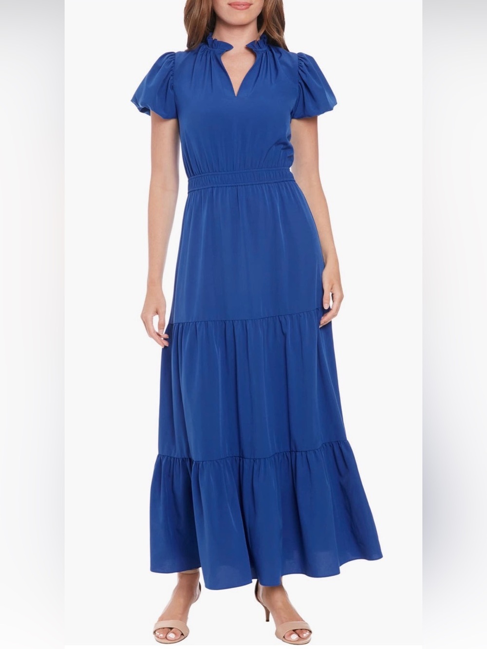 Beautiful & Like New!  Tiered Royal Blue Maxi Dress